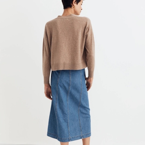 Madewell  cashmere Tan Cardigan with pockets. - Picture 3 of 5